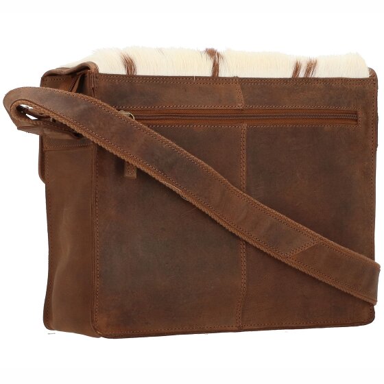 Greenland Nature Borsa a tracolla in pelle naturale combinata 32 cm