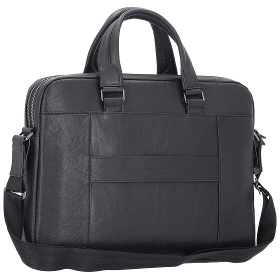 Piquadro Cartella quadrata nera in pelle 40 cm