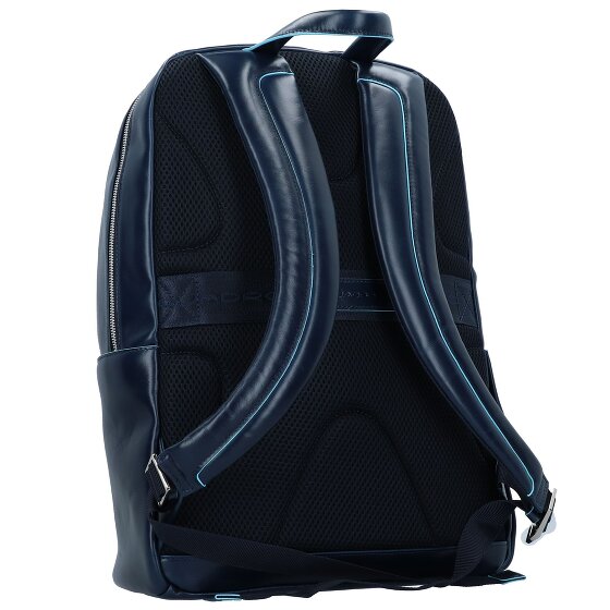 Piquadro Zaino blu quadrato in pelle 43 cm Scomparto per laptop