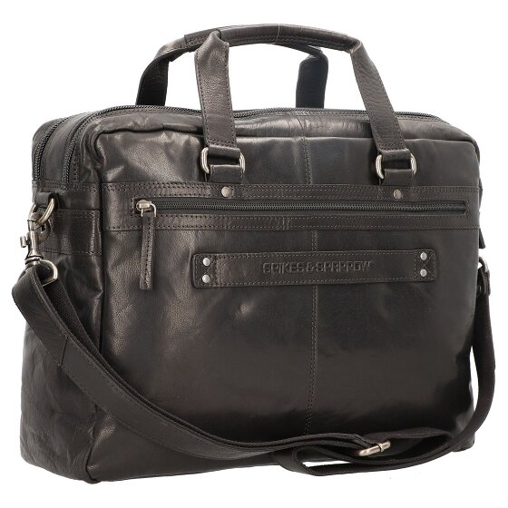 Spikes & Sparrow Cartella in pelle con scomparto per laptop da 41 cm