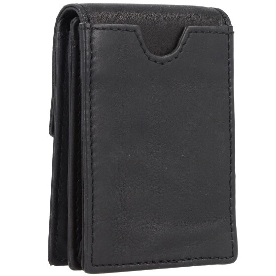Greenland Nature Portafoglio in nappa nera RFID in pelle 7 cm