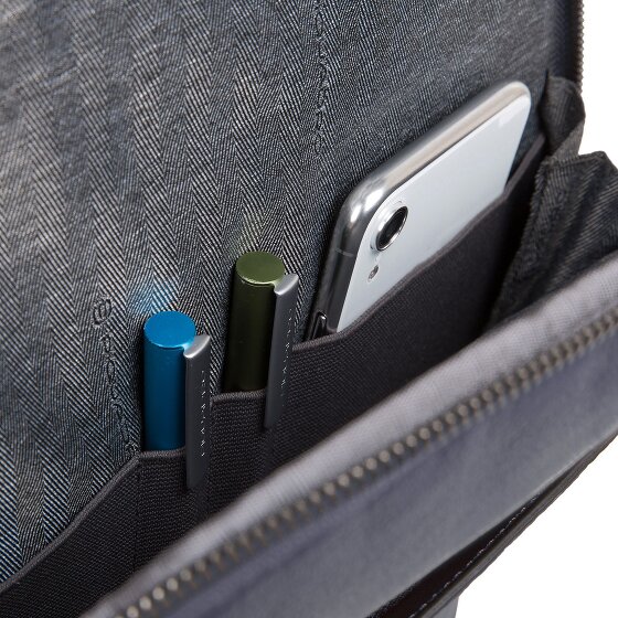 Piquadro Zaini quadrati neri in pelle 44 cm Scomparto per laptop