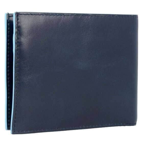 Piquadro Portafoglio quadrato in pelle blu 12,5 cm
