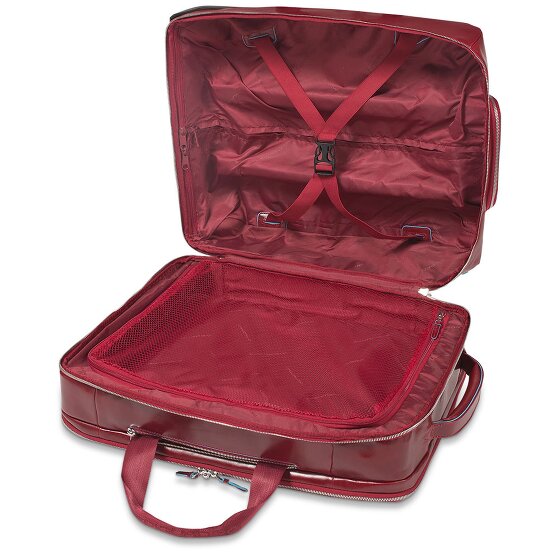 Piquadro Trolley business blu quadrato a 2 ruote in pelle con scomparto per laptop da 51 cm