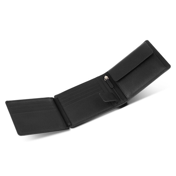 Redolz Portafoglio QF RFID in pelle 12 cm pieghevole con scomparto con zip