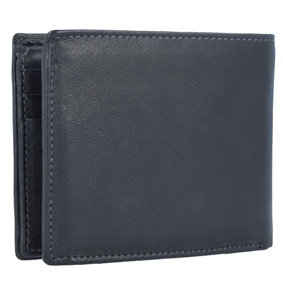 Greenland Nature Portafoglio in nappa nera RFID in pelle 11 cm