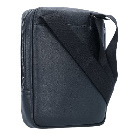 Piquadro Borsa a tracolla quadrata nera in pelle 17 cm