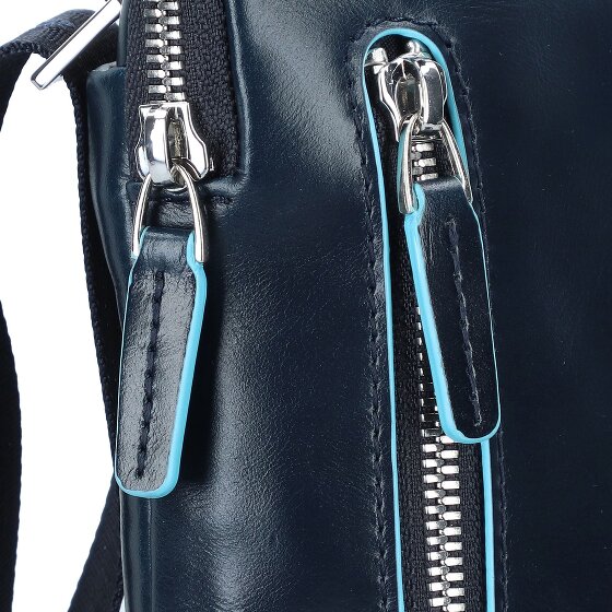 Piquadro Borsa a tracolla quadrata blu in pelle 21 cm