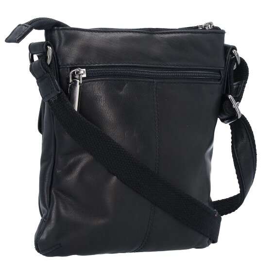 Greenland Nature Borsa a tracolla in nappa nera 21 cm