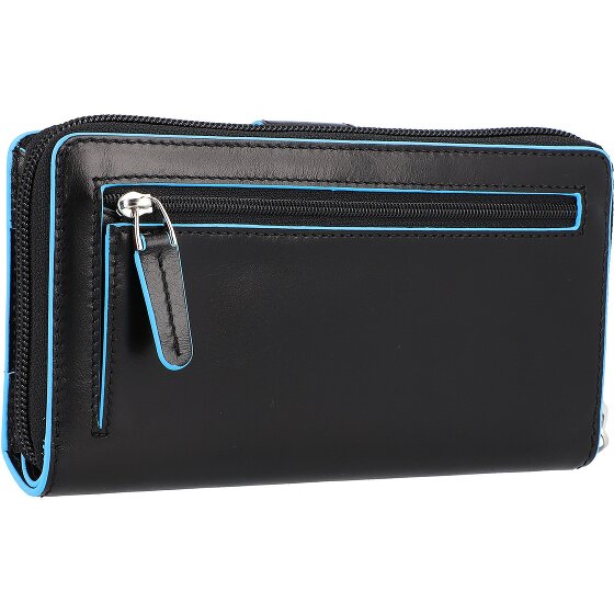 Piquadro Portafoglio quadrato blu RFID in pelle 17,5 cm