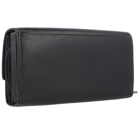 Greenland Nature Portafoglio da cameriere in nappa nera RFID in pelle 18 cm