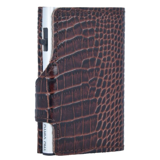 Tru Virtu Custodia per carte di credito Click & Slide Portafoglio RFID in pelle 6,5 cm