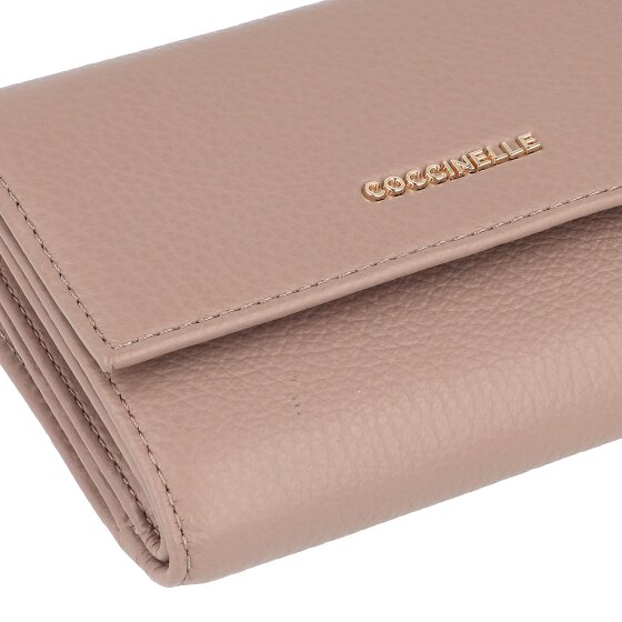 Coccinelle Portafoglio morbido in pelle metallizzata 14 cm