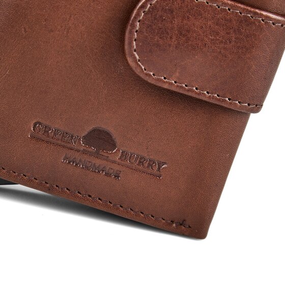 Greenburry Newport Portafoglio Protezione RFID Vera Pelle 9.5 cm