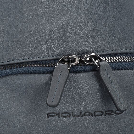 Piquadro Borsa a tracolla quadrata nera in pelle 20 cm