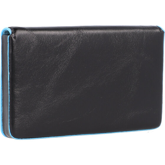 Piquadro Porta biglietti da visita quadrato blu in pelle 10 cm