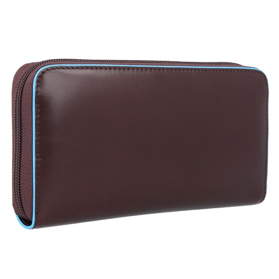 Piquadro Portafoglio quadrato blu RFID in pelle 19 cm