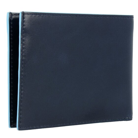 Piquadro Portacarte di credito quadrato blu in pelle 12,5 cm