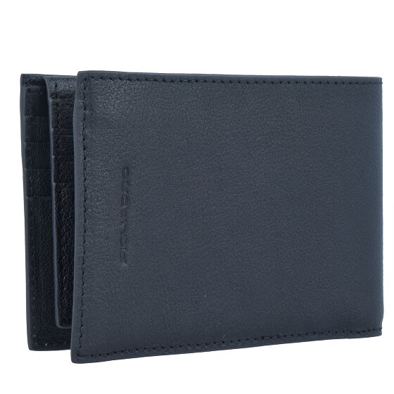 Piquadro Portafoglio quadrato nero RFID in pelle 12,5 cm