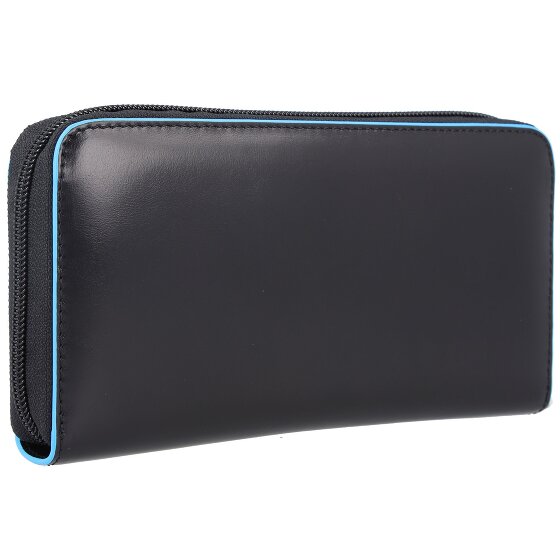 Piquadro Portafoglio quadrato blu RFID in pelle 19 cm