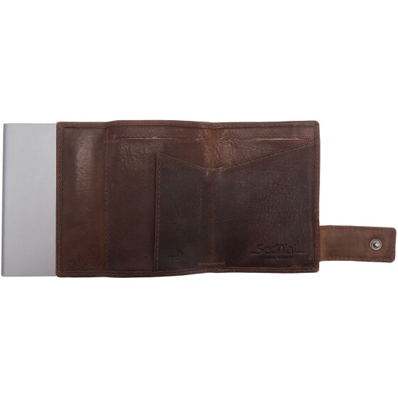 SecWal Porta carte di credito SecWal 2 Portafoglio RFID in pelle 9 cm