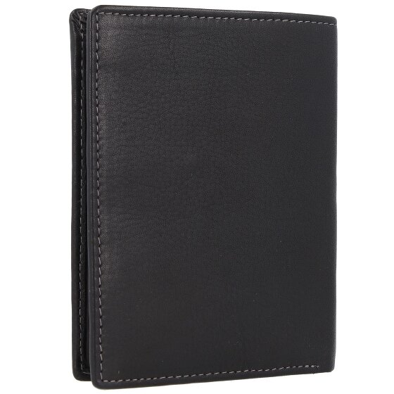 Greenland Nature Portafoglio in nappa nera RFID in pelle 9,5 cm