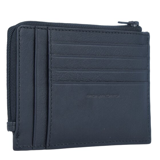 Piquadro Portacarte di credito speciale quadrato blu RFID in pelle 12 cm
