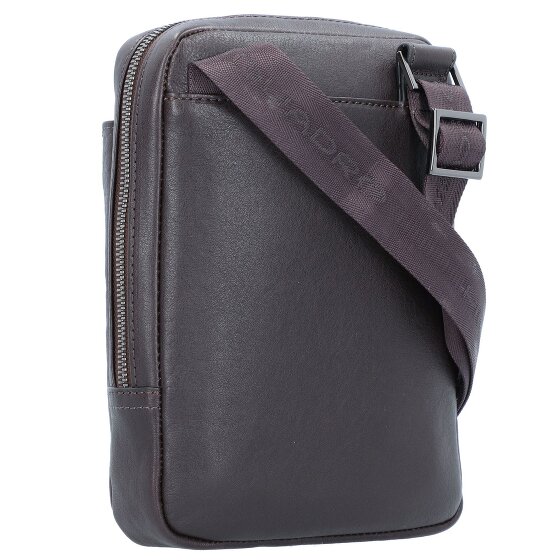 Piquadro Borsa a tracolla quadrata nera in pelle 17 cm
