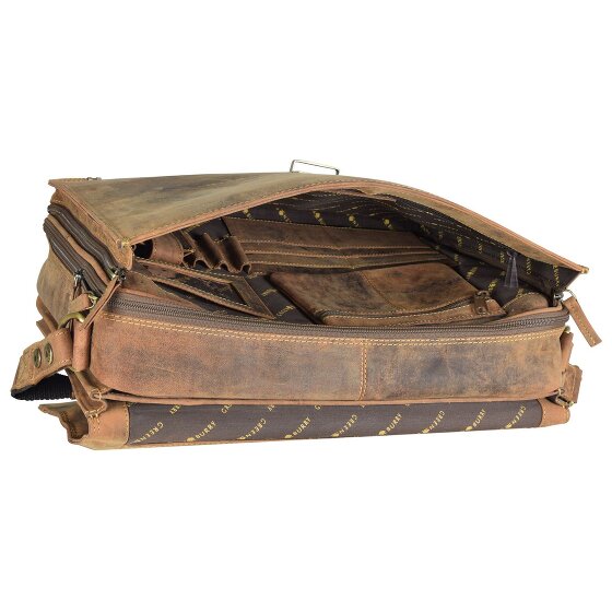 Greenburry Cartella vintage in pelle 40 cm con scomparto per computer portatile