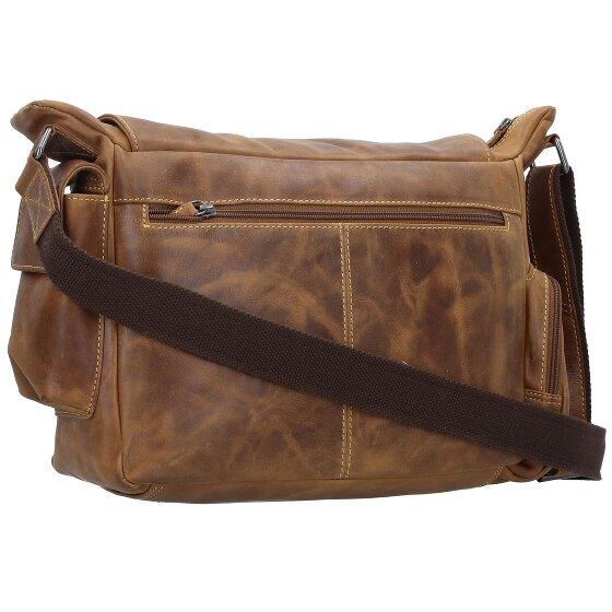 Greenburry Vintage Cafe Racer Messenger in pelle 39 cm