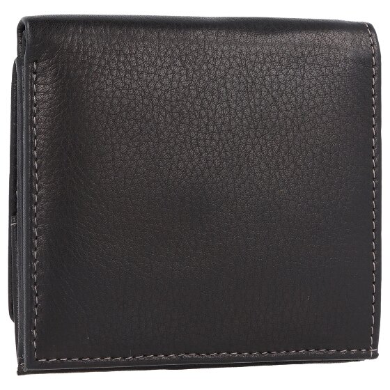 Greenland Nature Portafoglio in nappa nera RFID in pelle 9,5 cm