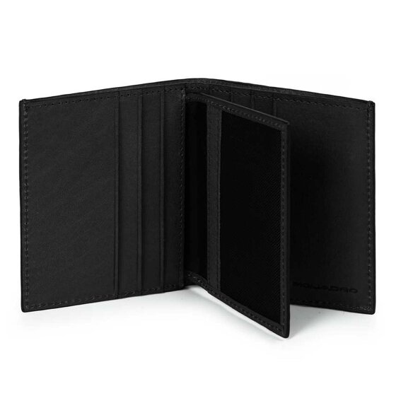 Piquadro Black Square Custodia per carta di credito Protezione RFID Pelle 9 cm