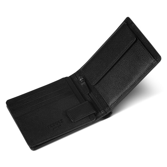 Redolz Portafoglio QF RFID in pelle 12 cm pieghevole con scomparto con zip