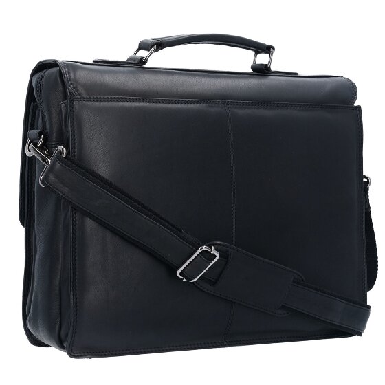 Greenland Nature Cartella in pelle nappa nera 40 cm Scomparto per laptop