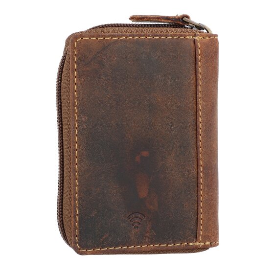 Greenburry Porta carte di credito vintage RFID in pelle 7,5 cm