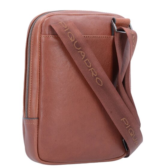 Piquadro Borsa a tracolla quadrata nera in pelle 17 cm