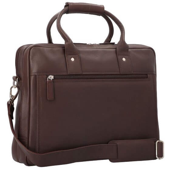 Dermata Cartella in pelle con scomparto per laptop da 39 cm