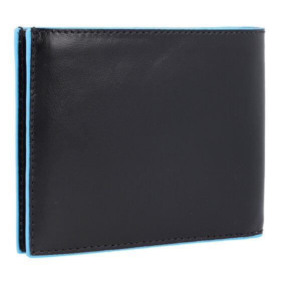 Piquadro Portacarte di credito quadrato blu in pelle 12,5 cm