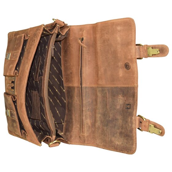 Greenburry Cartella vintage in pelle 40 cm con scomparto per computer portatile