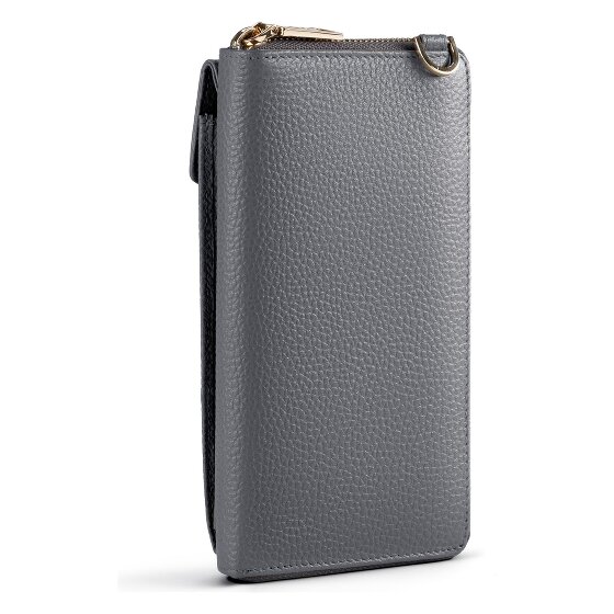 Lazarotti Bologna Portafoglio in pelle con zip Custodia per cellulare in pelle 19 cm