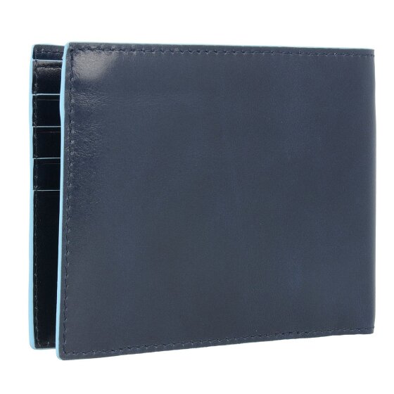 Piquadro Portafoglio quadrato in pelle blu 12,5 cm