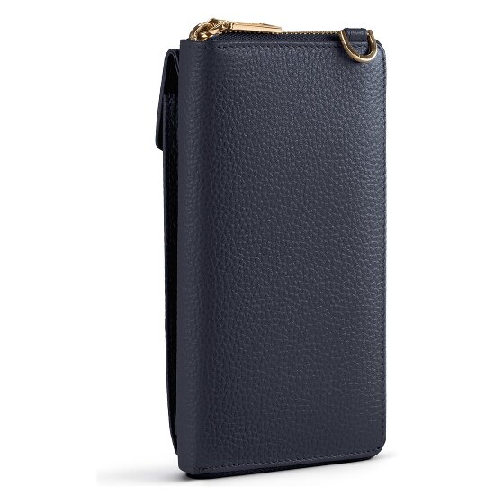 Lazarotti Portafoglio con chiusura a zip in pelle di Bologna, custodia per cellulare, 19 cm