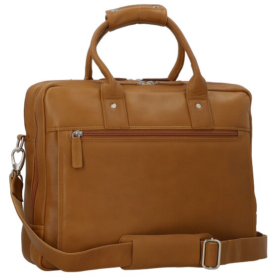 Dermata Cartella in pelle con scomparto per laptop da 39 cm