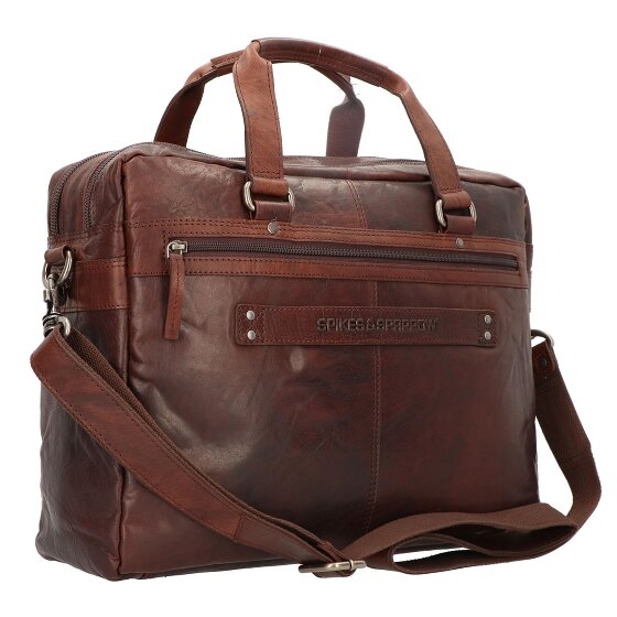 Spikes & Sparrow Cartella in pelle con scomparto per laptop da 41 cm