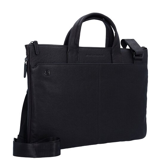 Piquadro Black Square Valigetta Vera Pelle 42 cm Vano porta PC