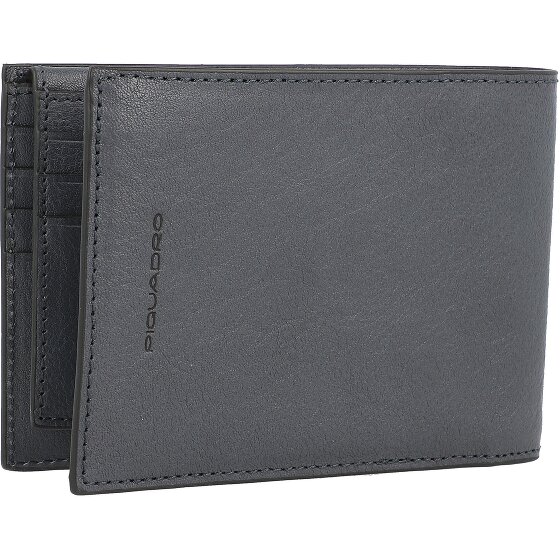 Piquadro Portafoglio quadrato nero RFID in pelle 12,5 cm