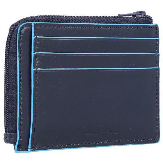 Piquadro Custodia per carte di credito RFID quadrata blu in pelle 11 cm