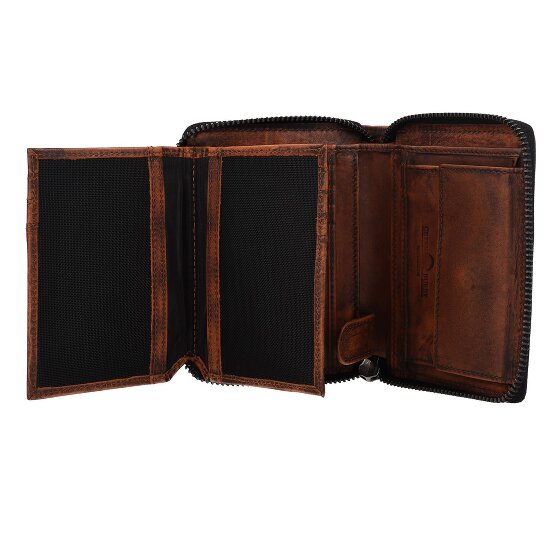 Greenburry Destressed Portafoglio Protezione RFID Pelle 13 cm