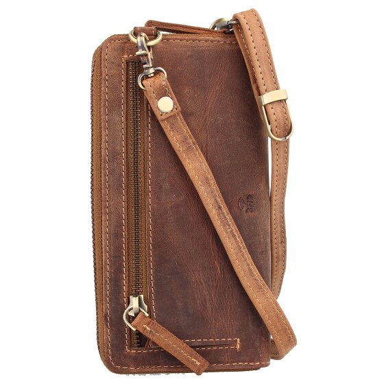 Greenburry Custodia per cellulare vintage RFID in pelle 8 cm
