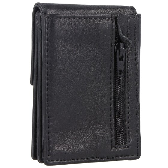 Greenland Nature Portafoglio in nappa nera RFID in pelle 7 cm